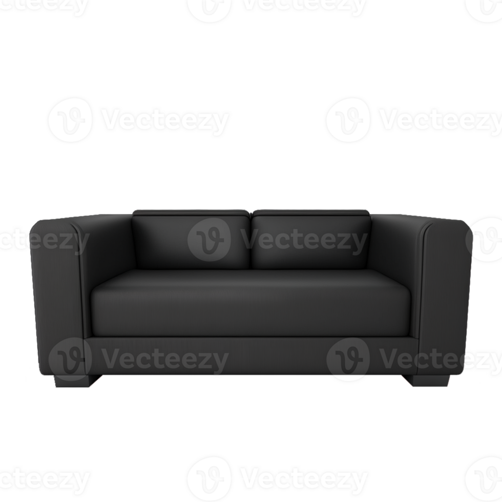 minimalist modern sofa on transparent background , png