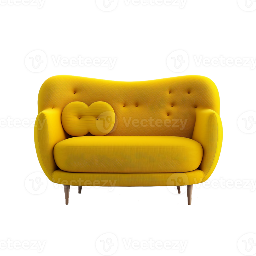 minimalistisch modern Sofa auf transparent Hintergrund ,generativ ai png