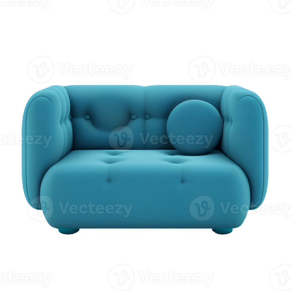 minimalist modern sofa on transparent background , png