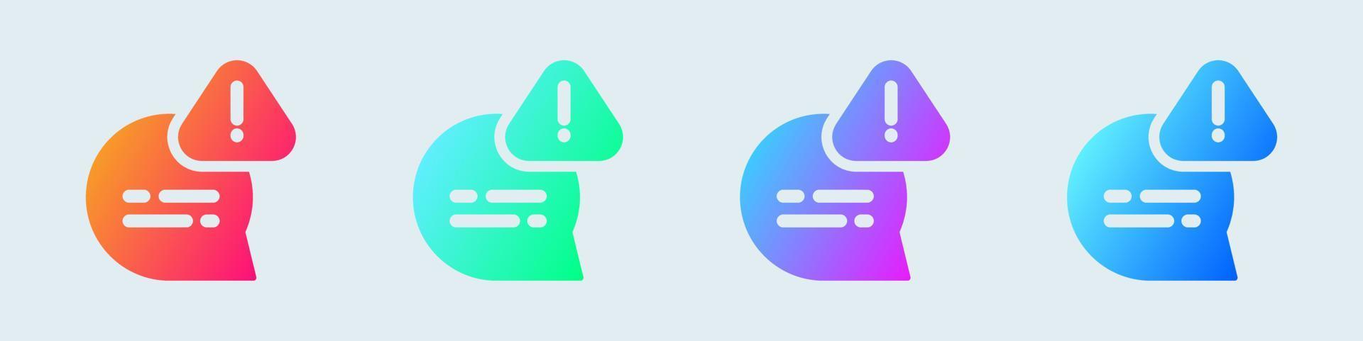 Error solid icon in gradient colors. Alert signs vector illustration.