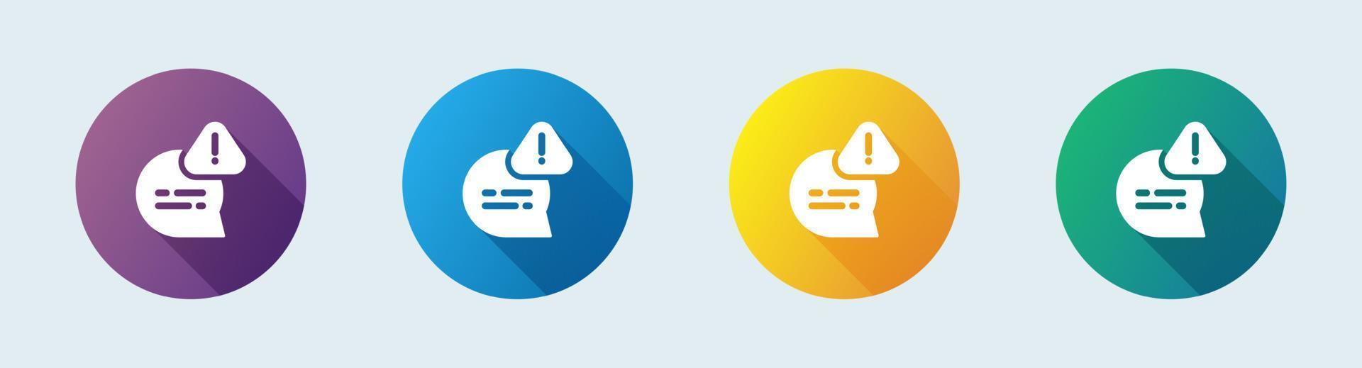 Error solid icon in flat design style. Alert signs vector illustration.