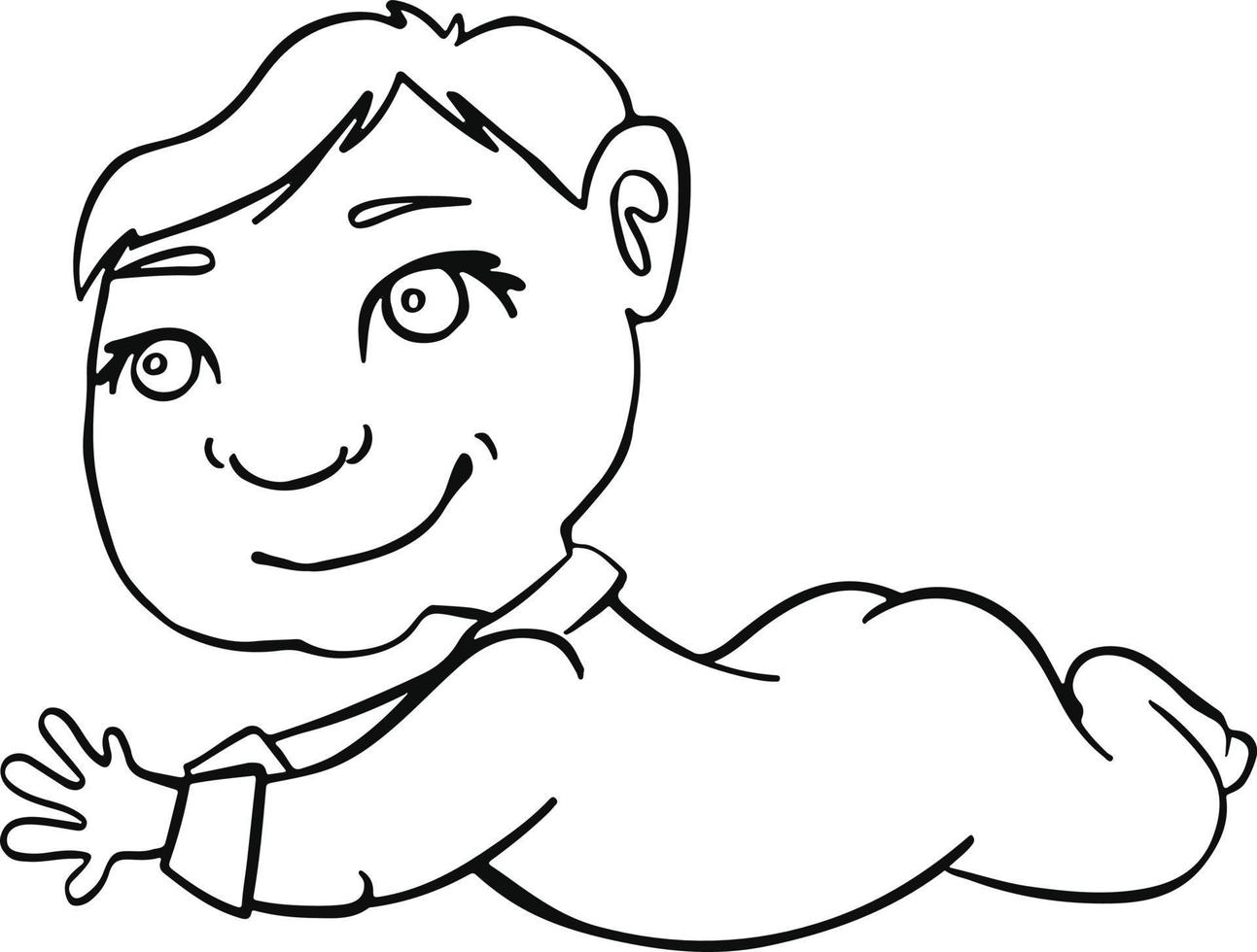 Little Kid rolled over on his stomach, baby vector