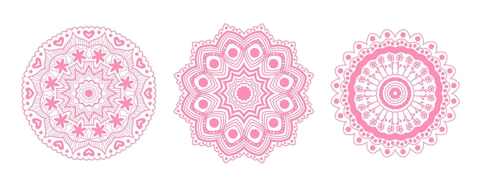 rosado mandala conjunto vector