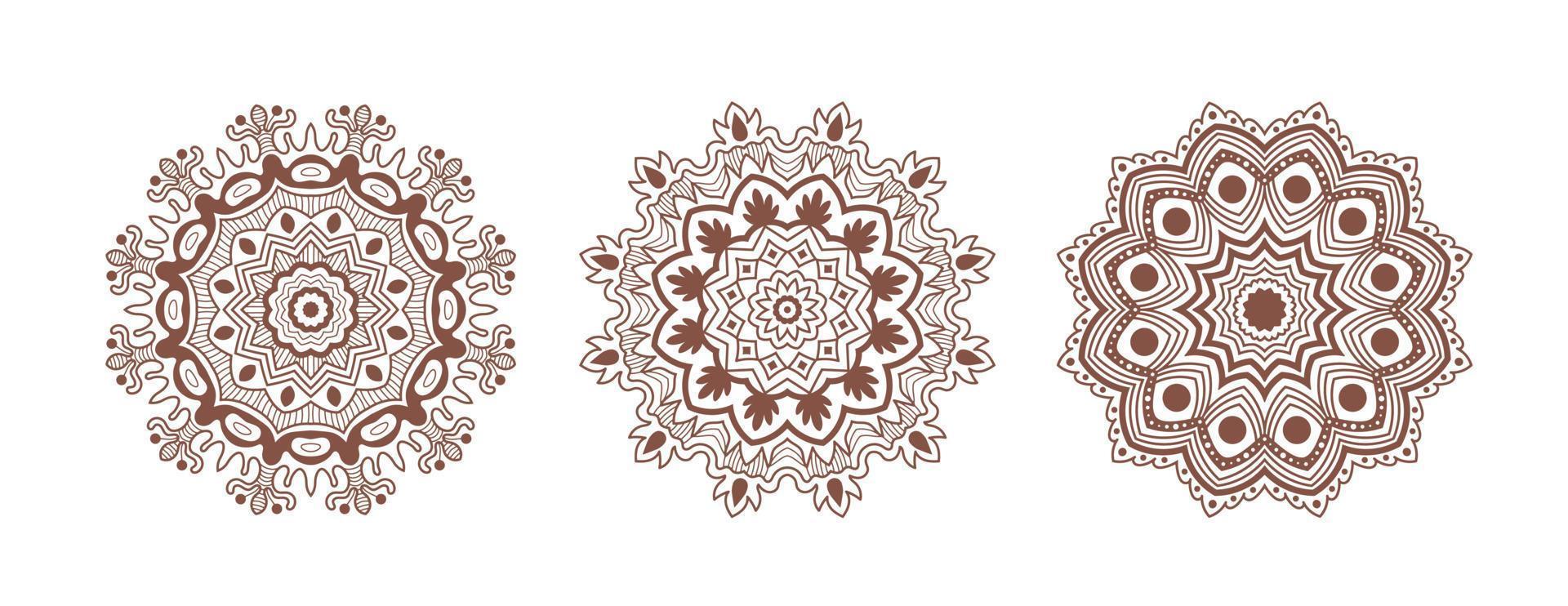 Brown mandala set vector