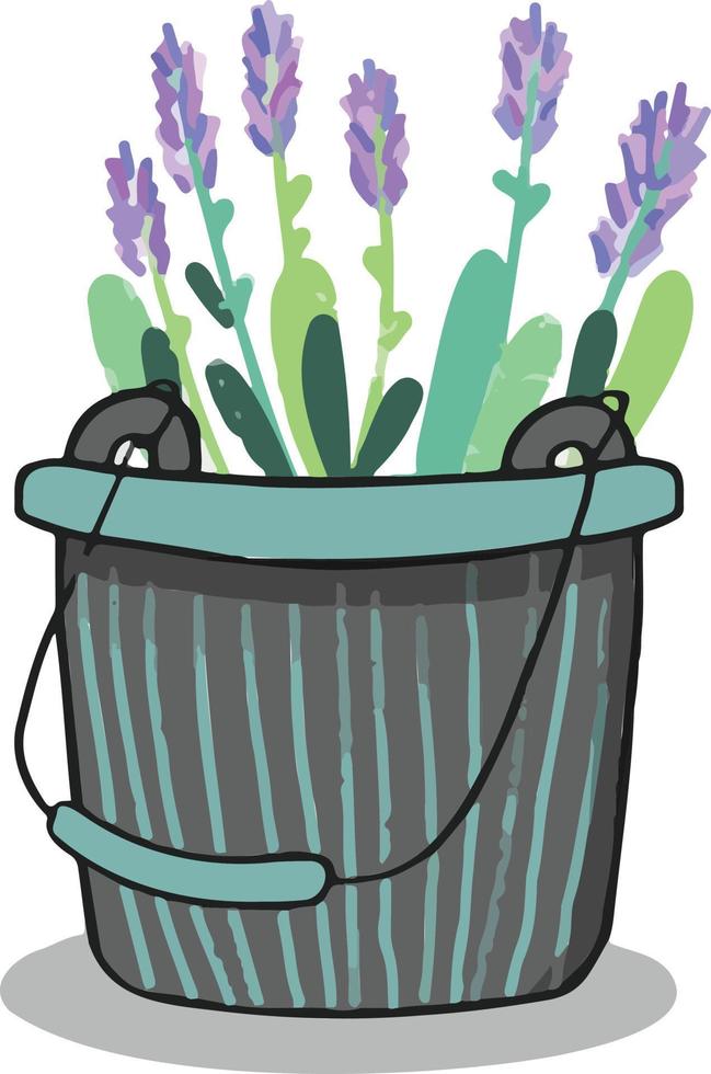 symbol plant flower potted cartoon vector