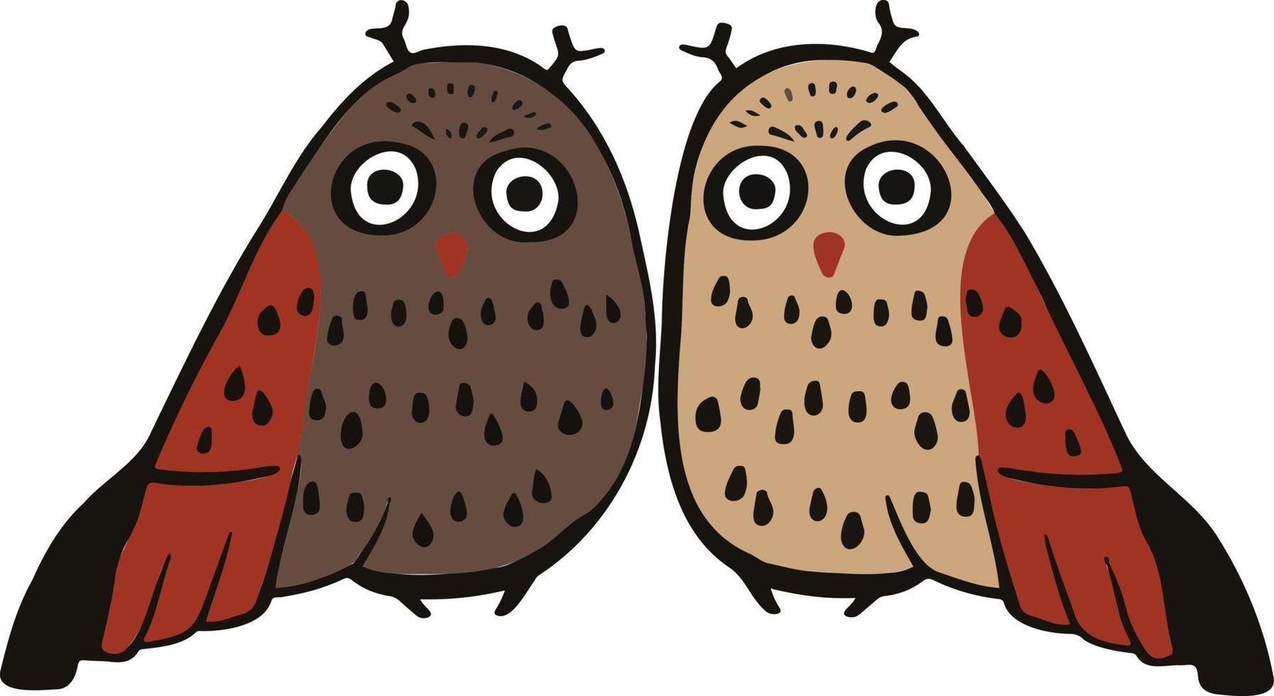 owl symbol with original pattern cartoon vector