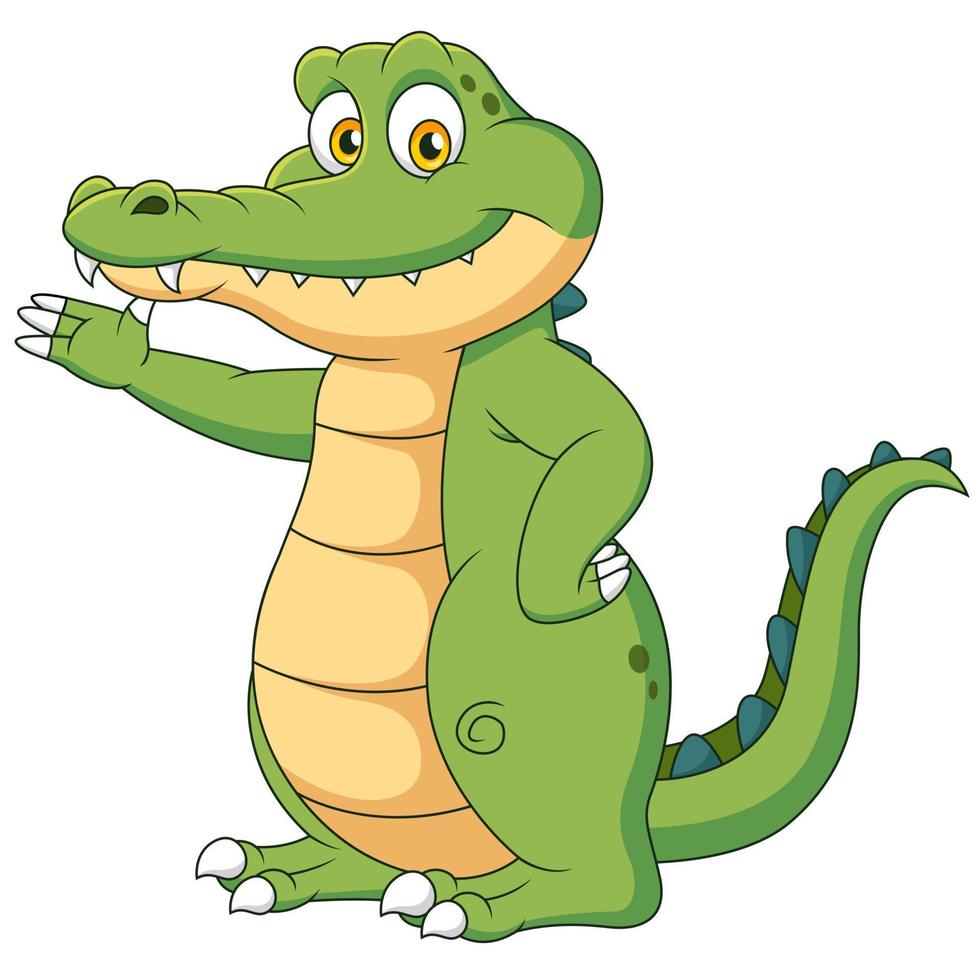 Cute crocodile cartoon posing Vector illustration