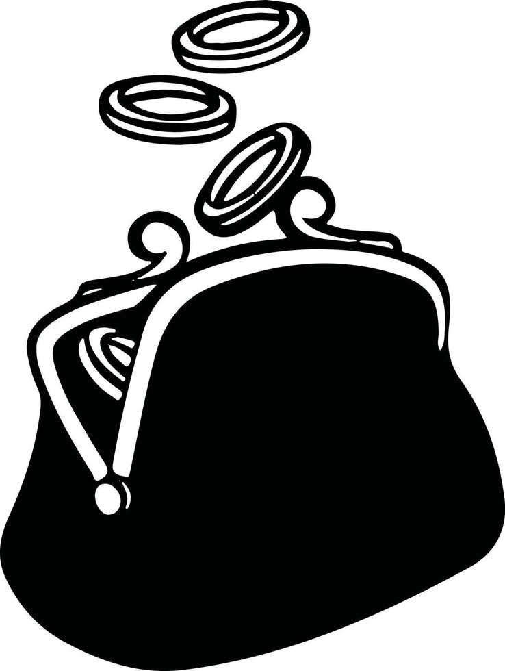 purse with golden coins, accumulation of wealth,   illustration vector