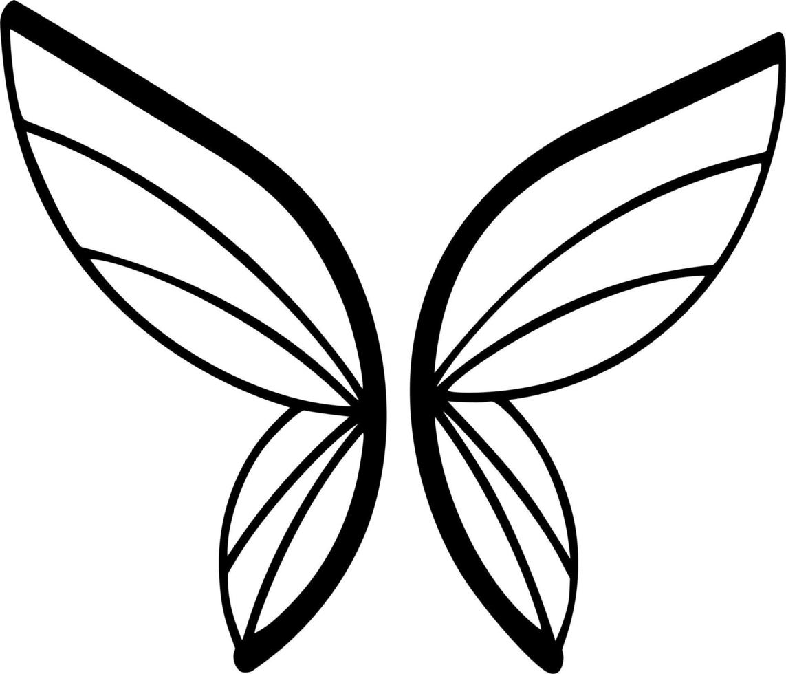 Vector silhouette of Butterfly on white background