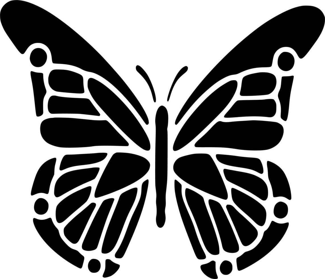 Vector silhouette of Butterfly on white background