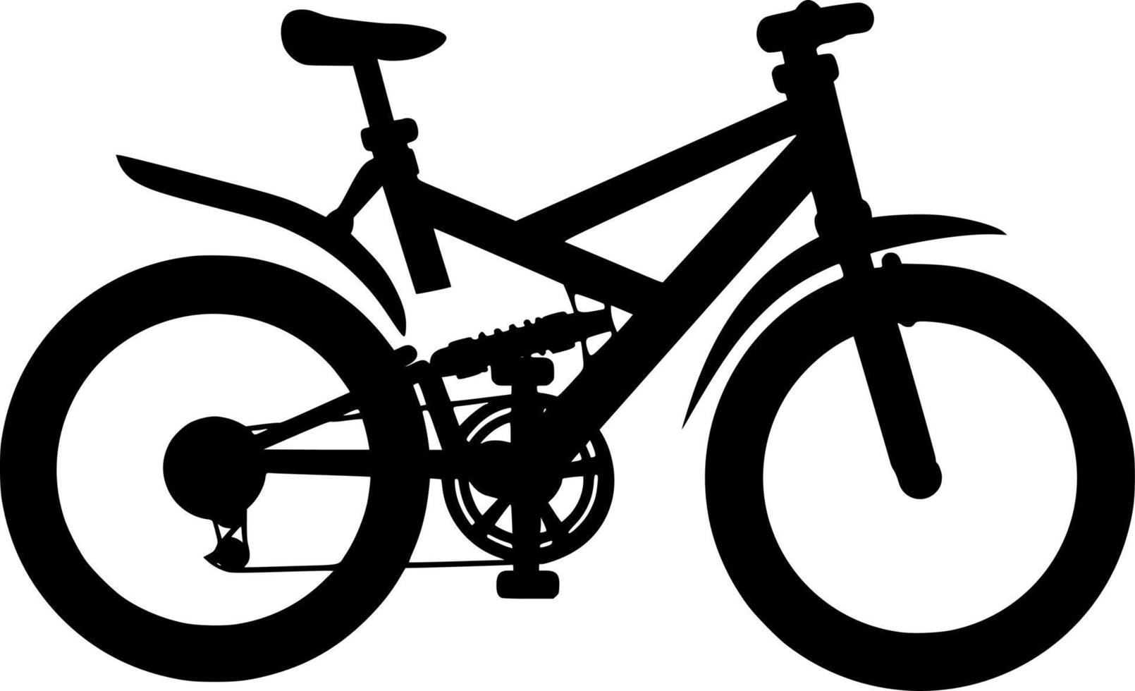 Vector silhouette of Bicycle on white background