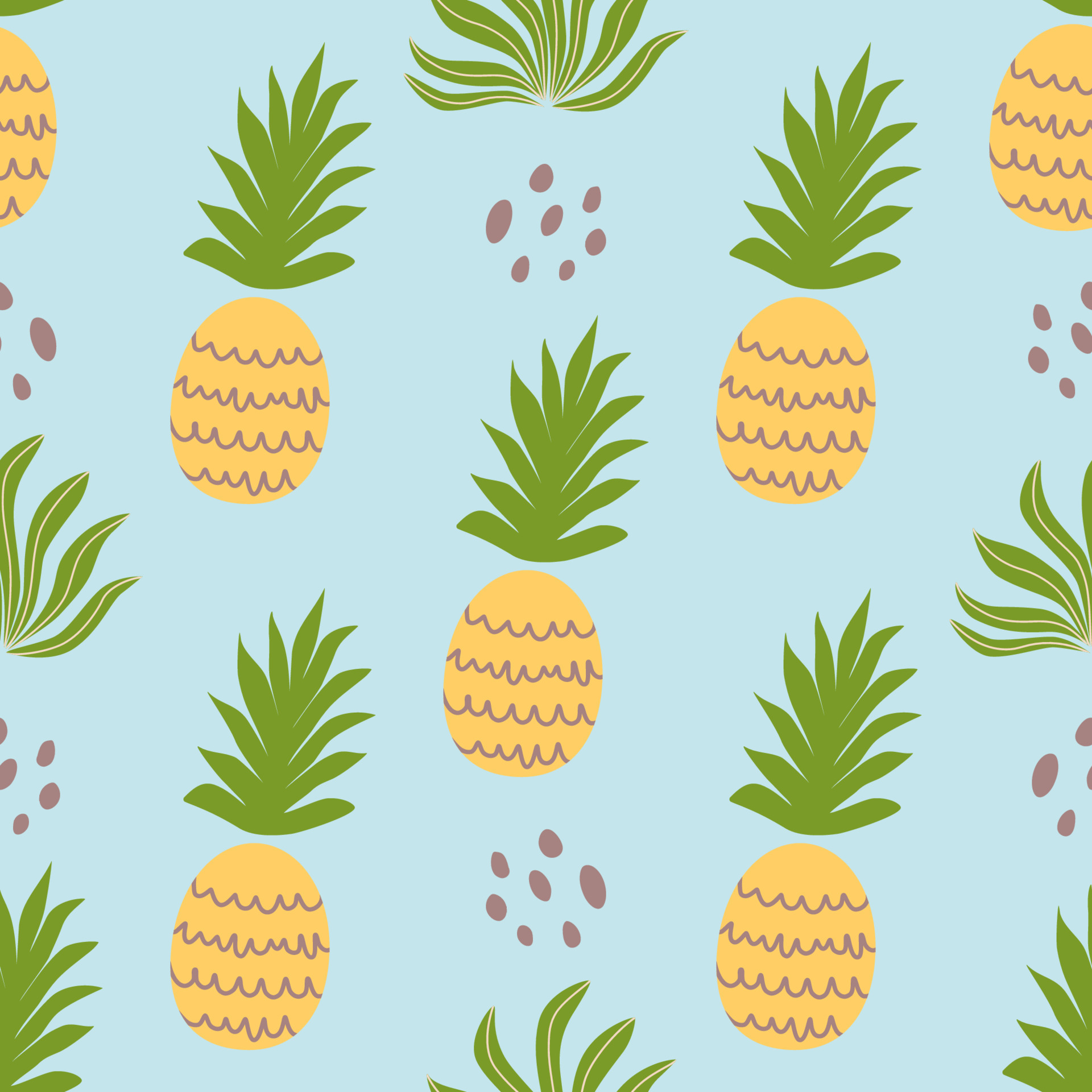 Beach summer seamless pattern with pineapple. Cute tropical yellow pineapple  on blue background. Fabric textile summer vibes design. Hawaii exotic  print. Vector illustration. Pineapple wallpaper. 22913992 Vector Art at  Vecteezy