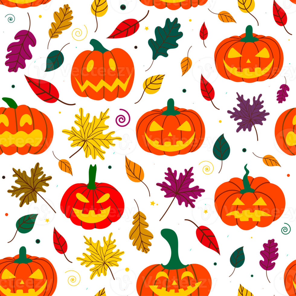 Halloweens pumpkin pattern png