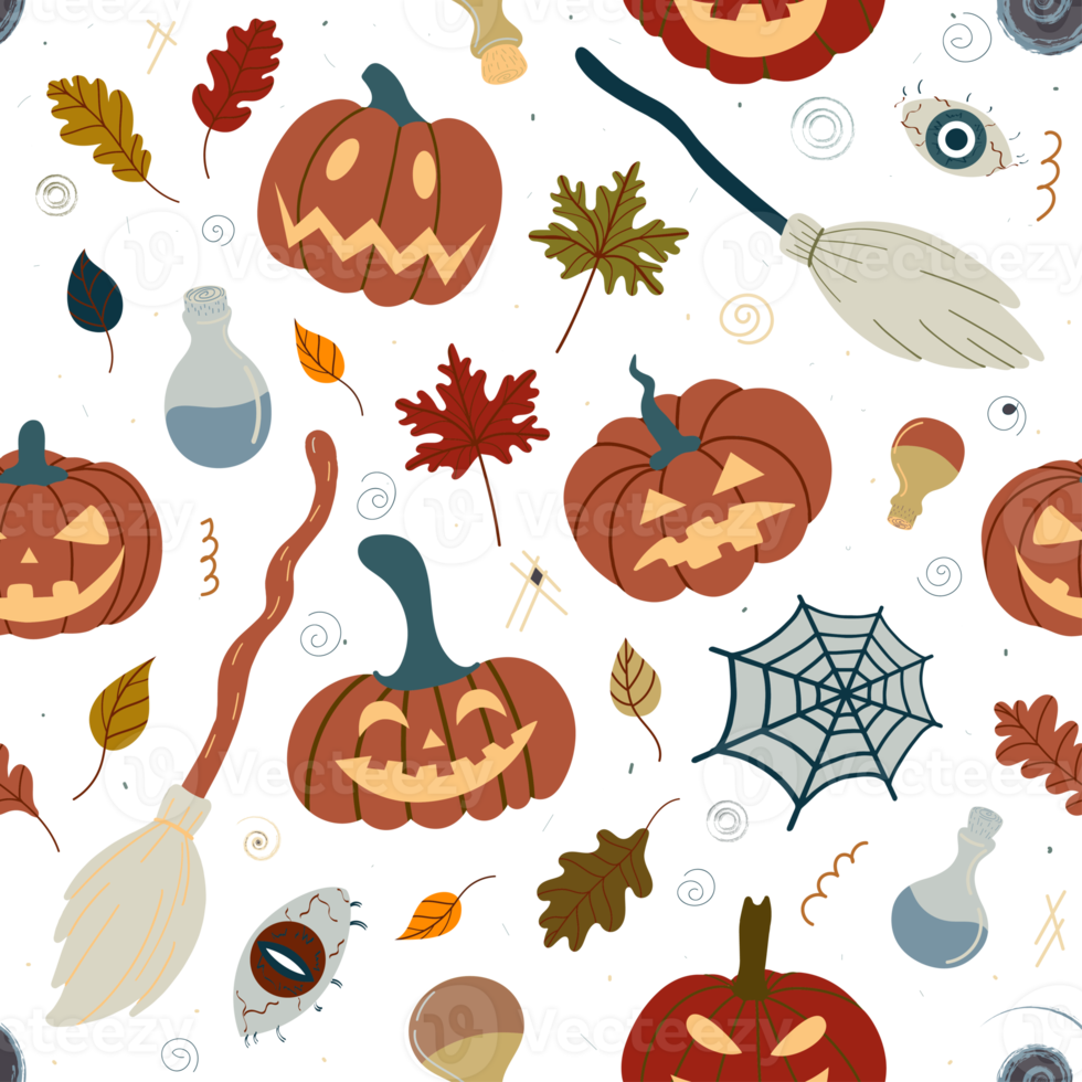 Halloweens pumpkin pattern png