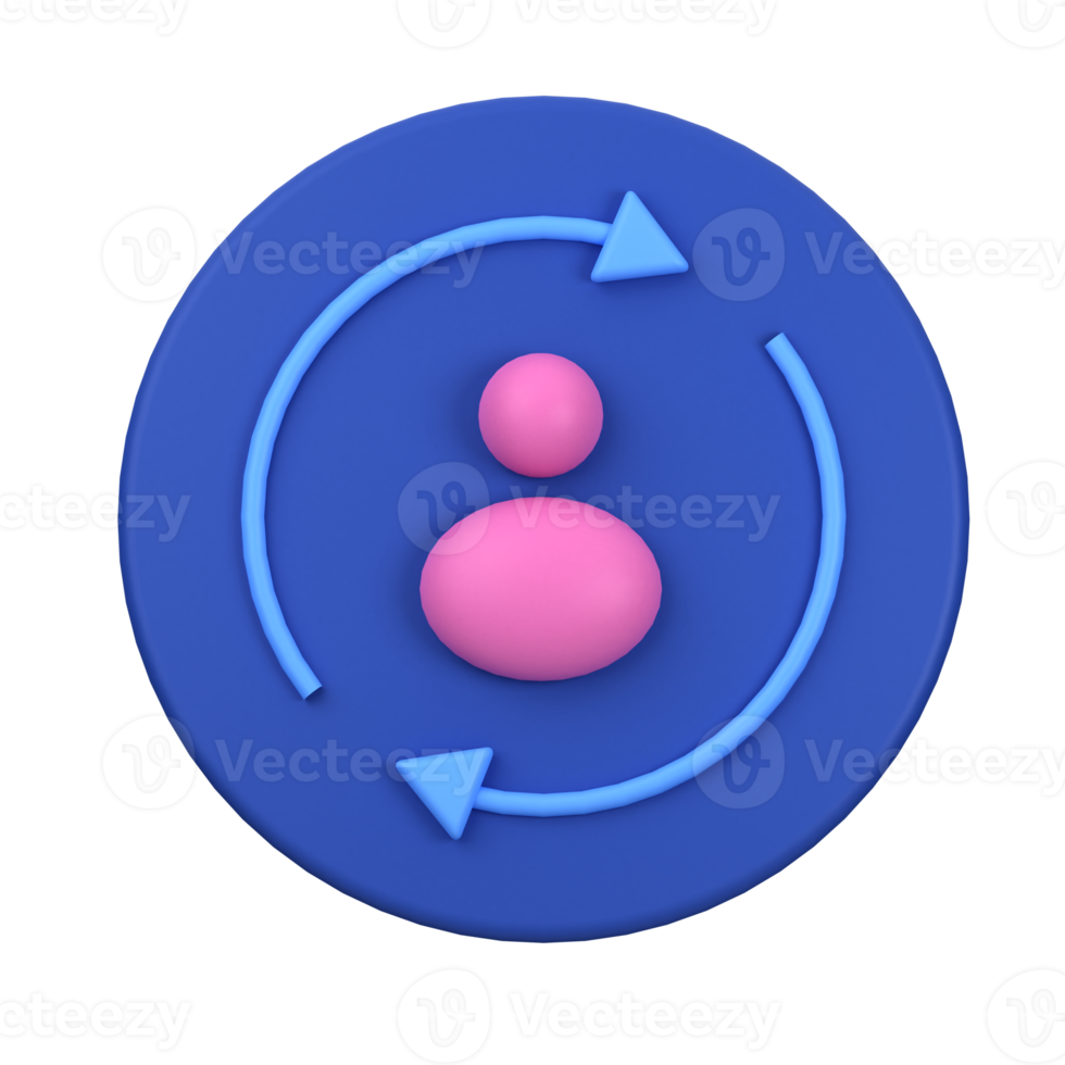 3d icône affaires processus objet png