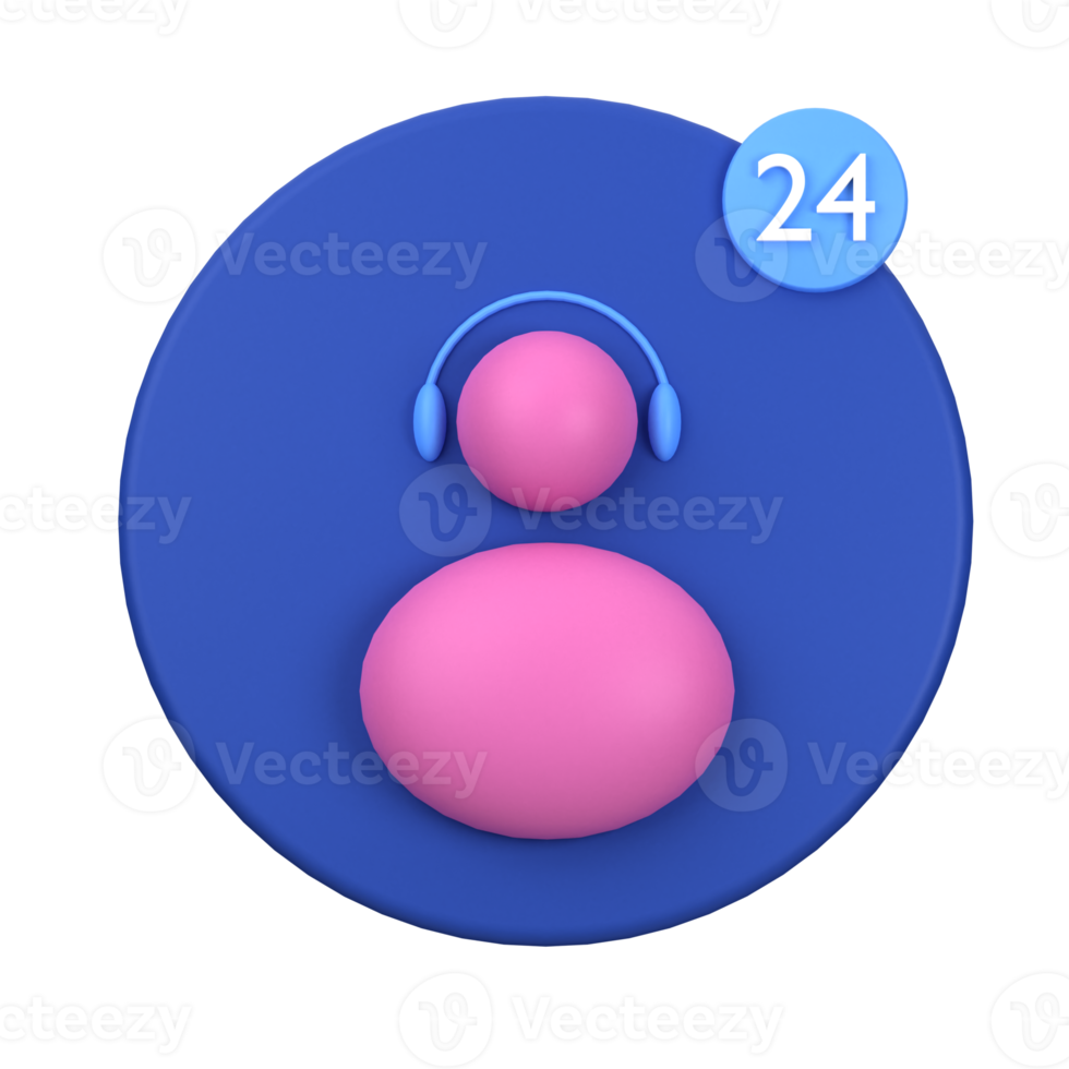 3d icoon bedrijf ondersteuning 24 uren voorwerp png