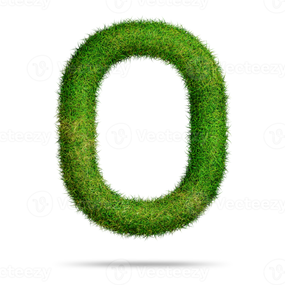 Green grass alphabet letter o for education concept png