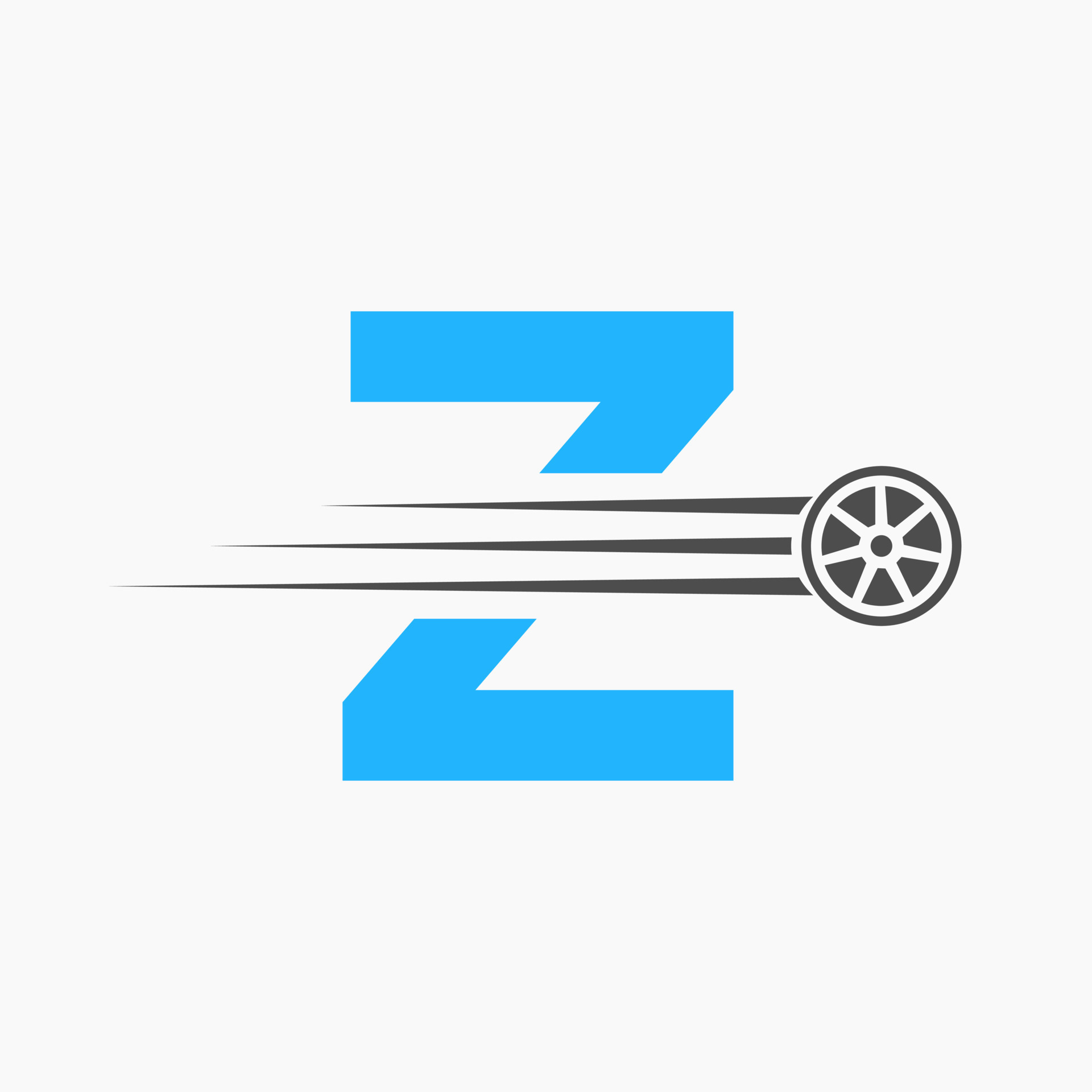 Sport Car Letter Z Automotive Logo Concept With Transport Tyre Icon