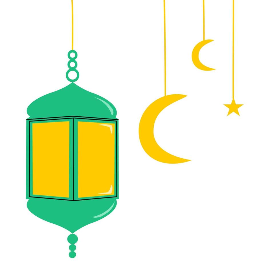 colgando linterna islámico decoración vector