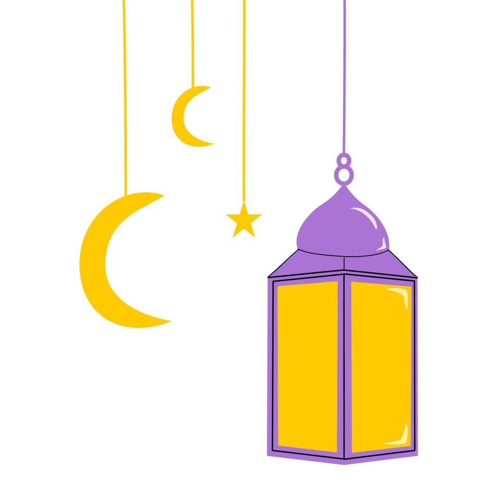 Hanging Lantern Islamic Decoration vector