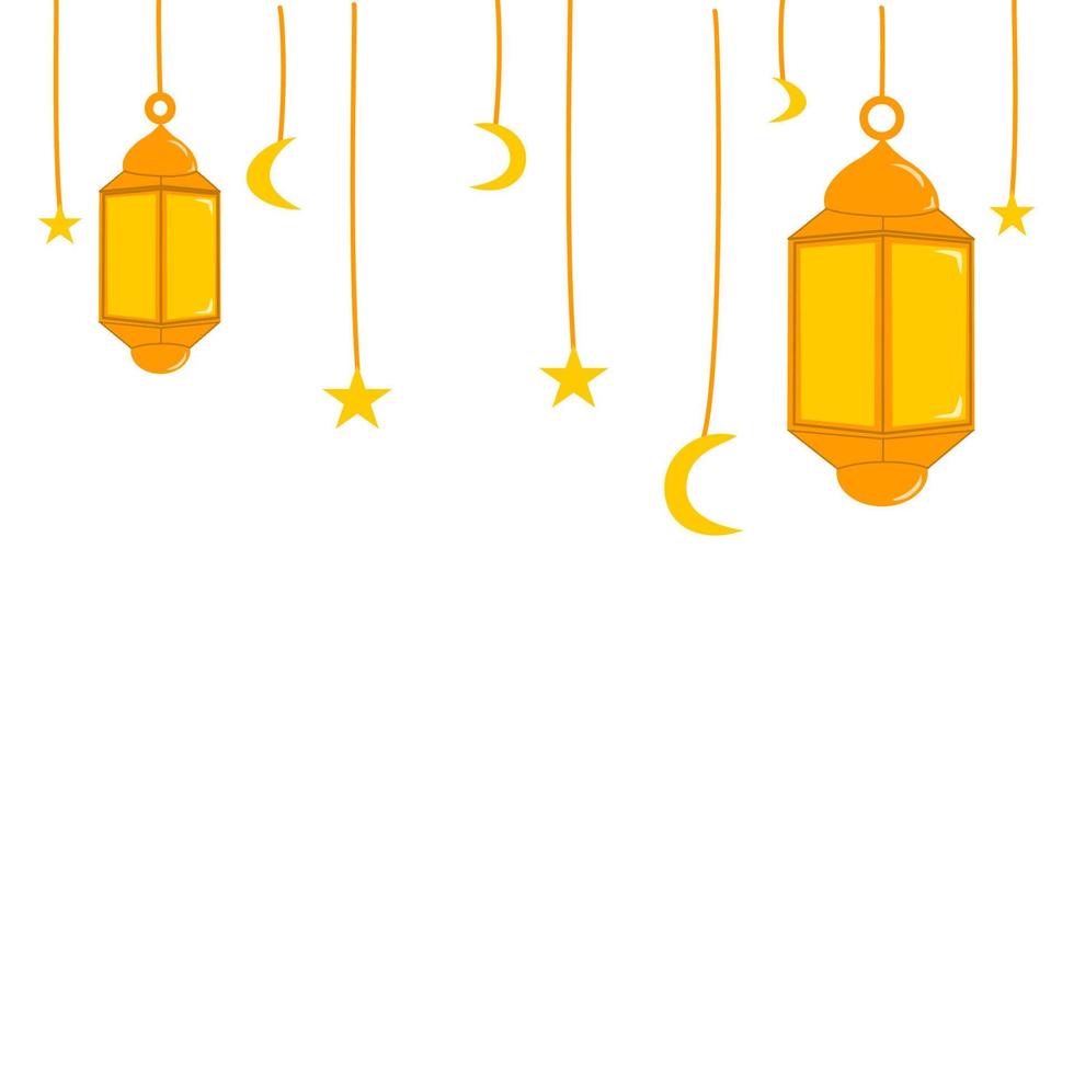 Hanging Lantern Islamic Decoration vector