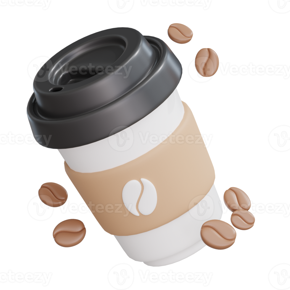 A cup of coffee 3D Coffee Illustration Icon png