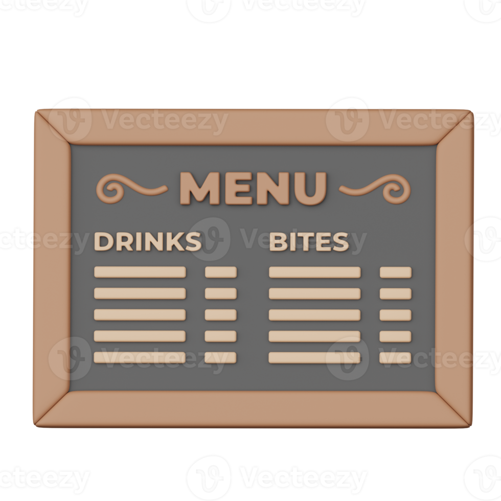 Coffee Menu Board 3D Coffee Illustration Icon png