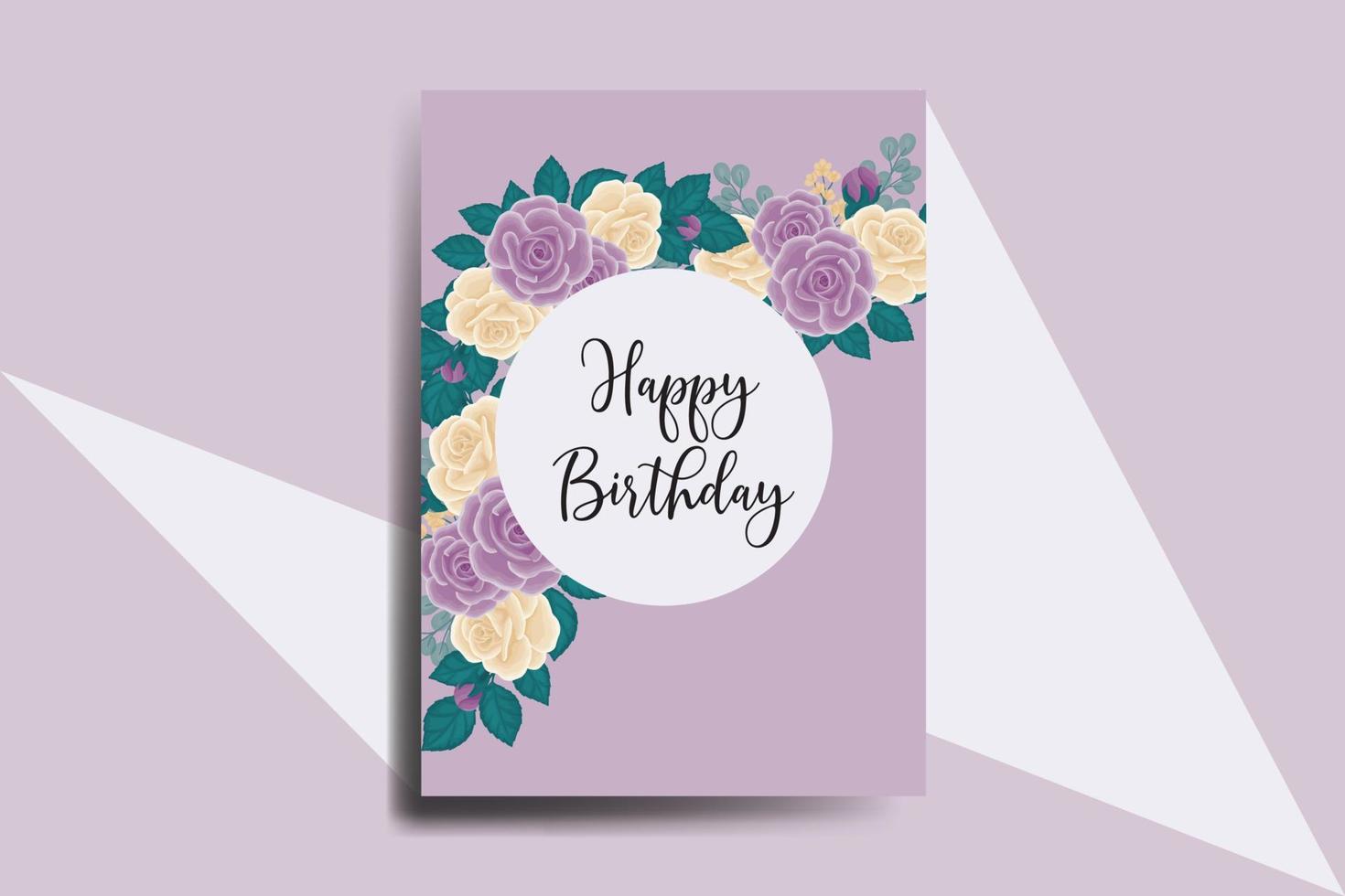 saludo tarjeta cumpleaños tarjeta digital acuarela mano dibujado Rosa flor diseño modelo vector