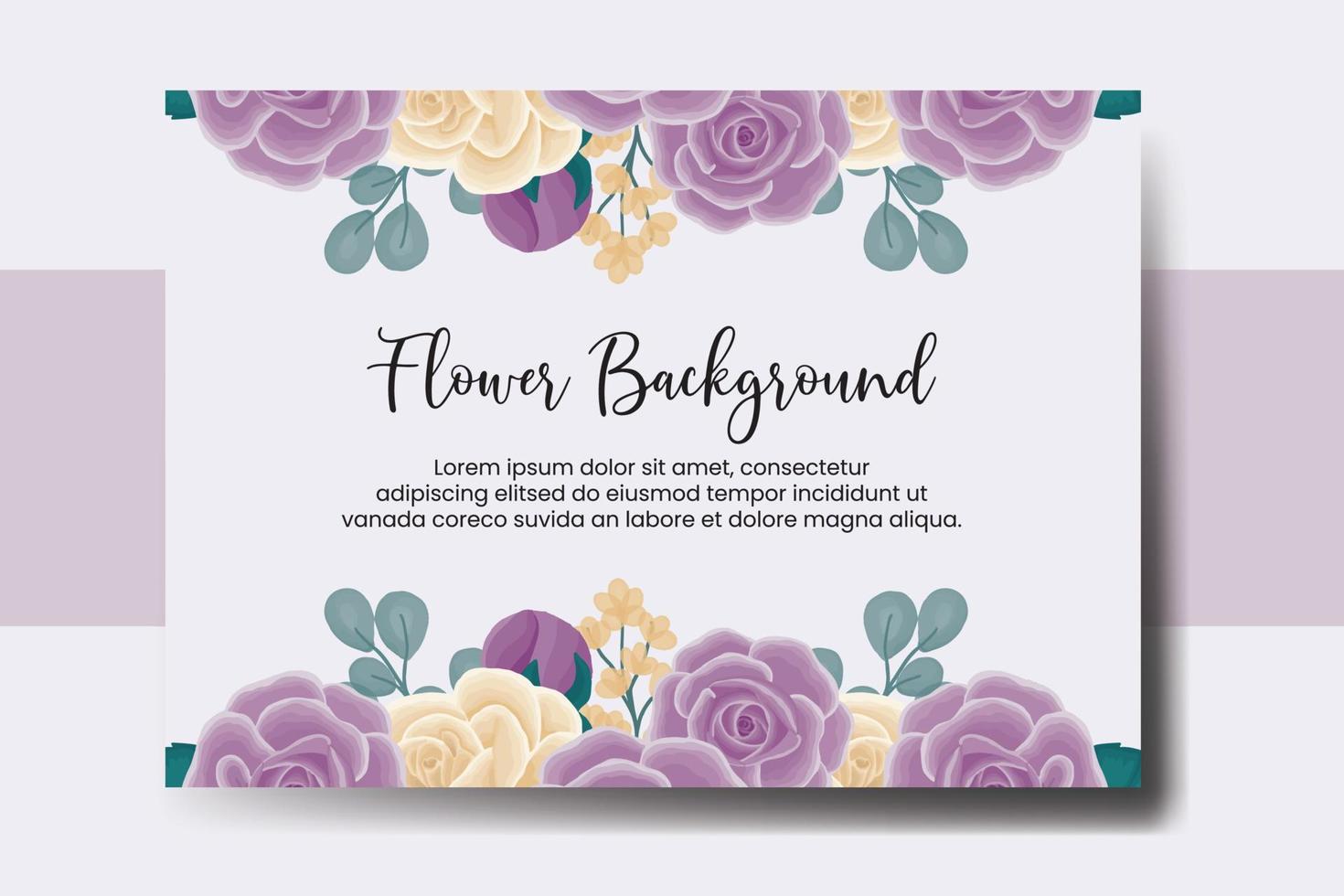 Wedding banner flower background, Digital watercolor hand drawn Rose Flower design Template vector