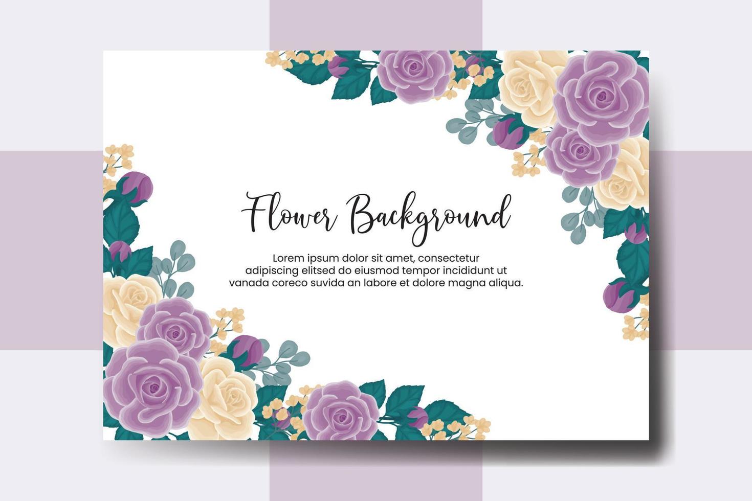 Wedding banner flower background, Digital watercolor hand drawn Rose Flower design Template vector