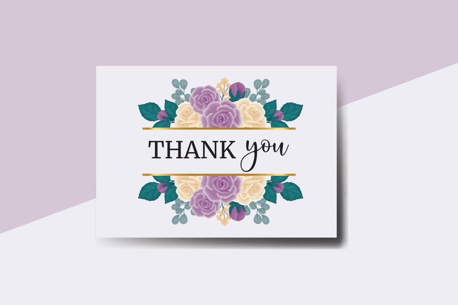 gracias usted tarjeta saludo tarjeta Rosa flor diseño modelo vector