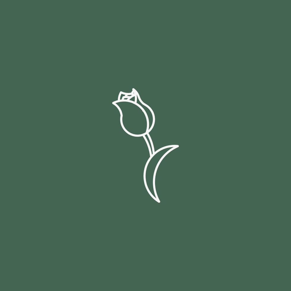 Flower Line Art. Simple Minimalist Logo Design Inspiration. Vector Illustration.