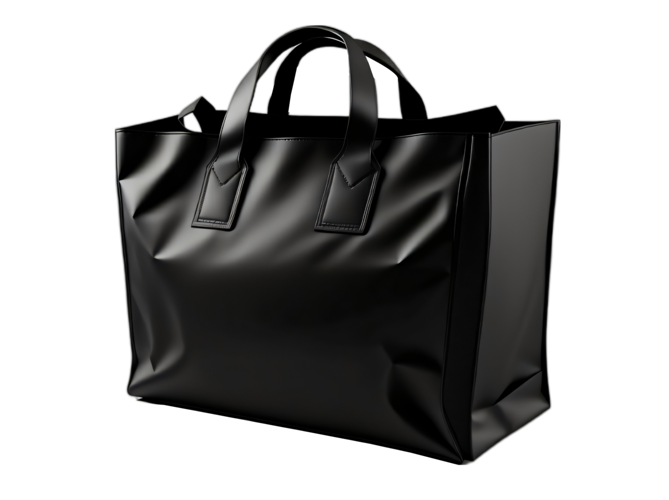 Black leather bag isolated on transparent background png