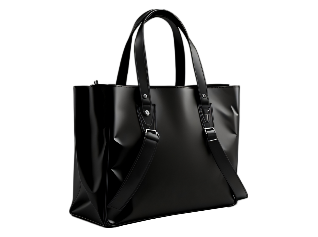 noir cuir sac isolé sur transparent Contexte png