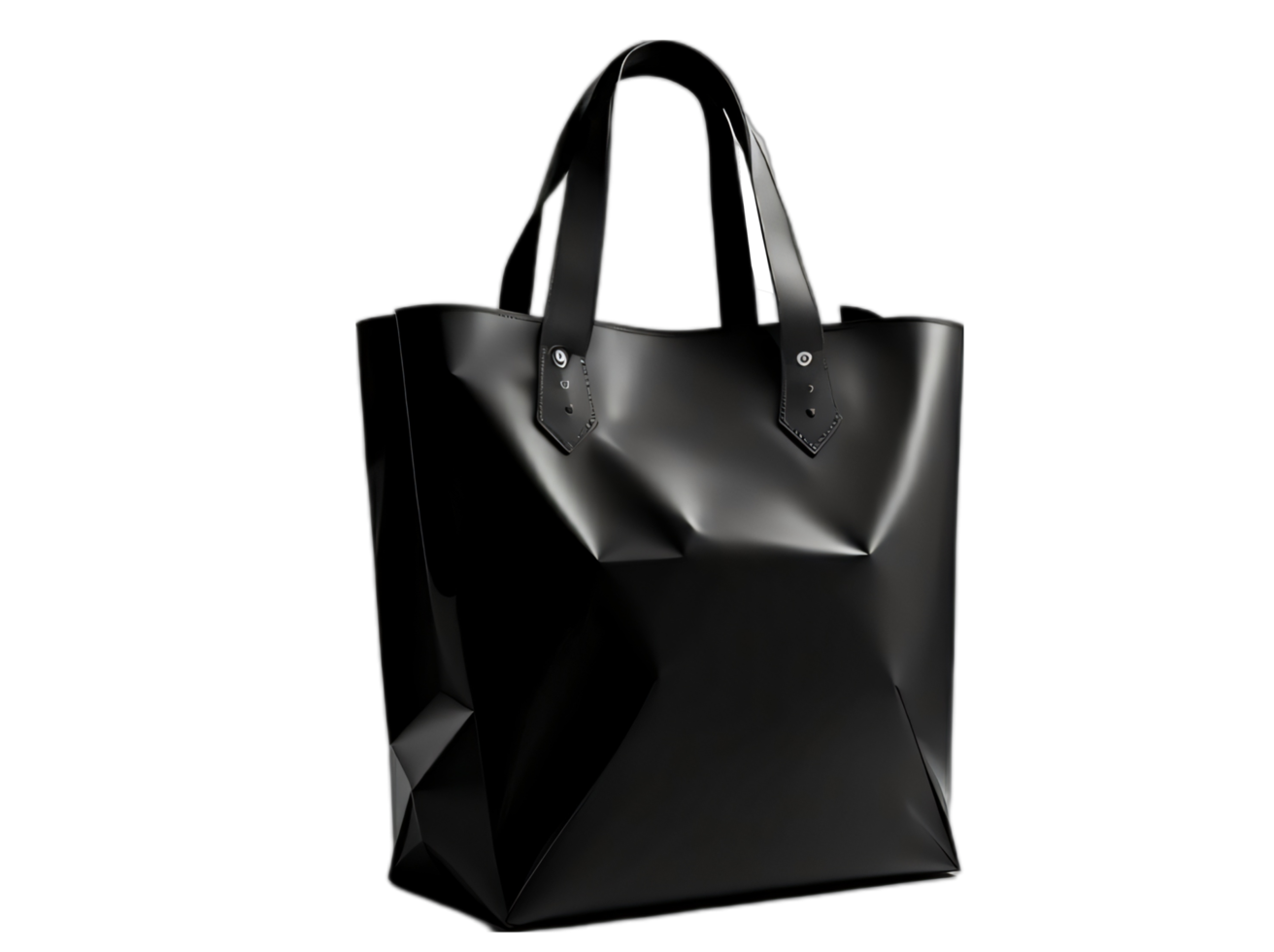 Black leather bag isolated on transparent background png