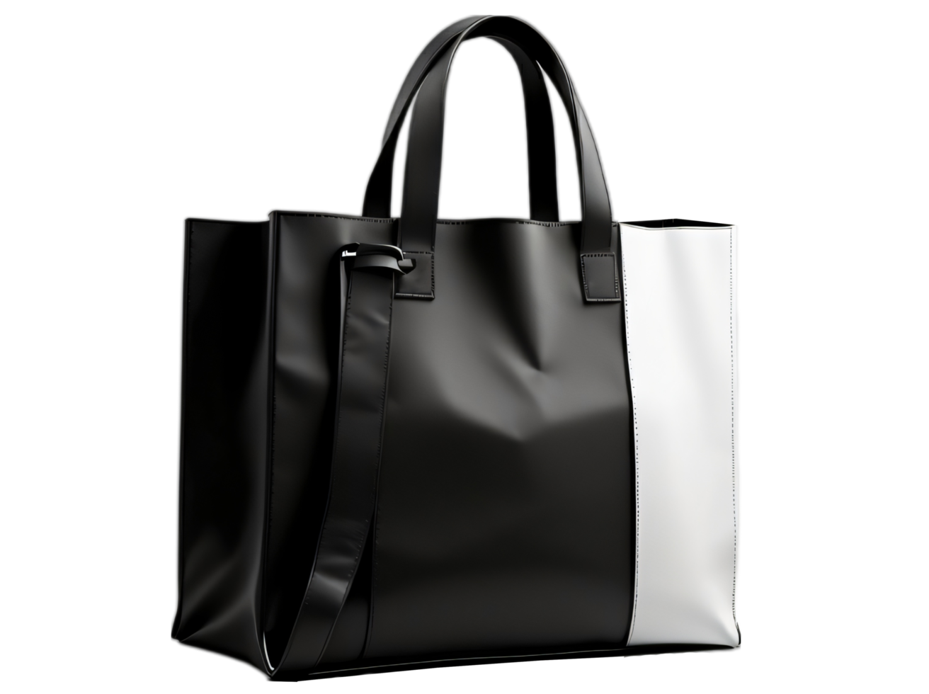 Black leather bag isolated on transparent background png