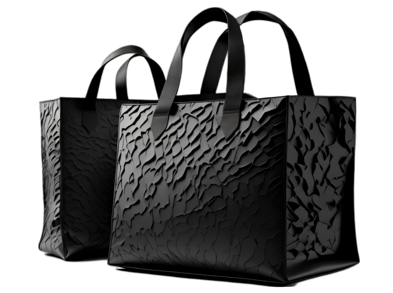 Black leather bag isolated on transparent background png