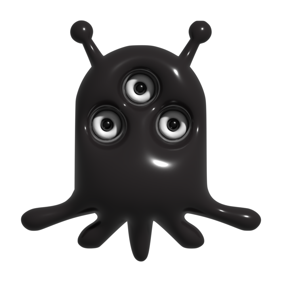 3d icono monstruo, extraterrestre png