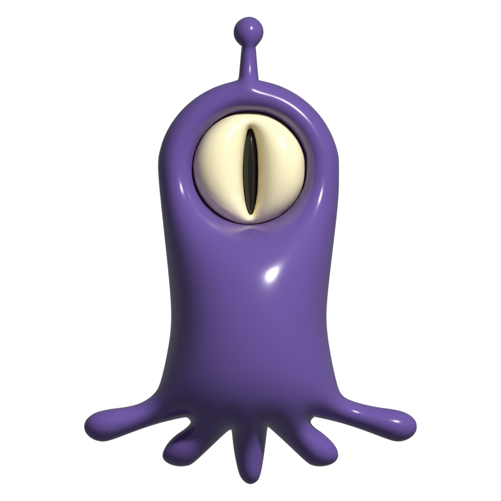 3d icono monstruo, extraterrestre png