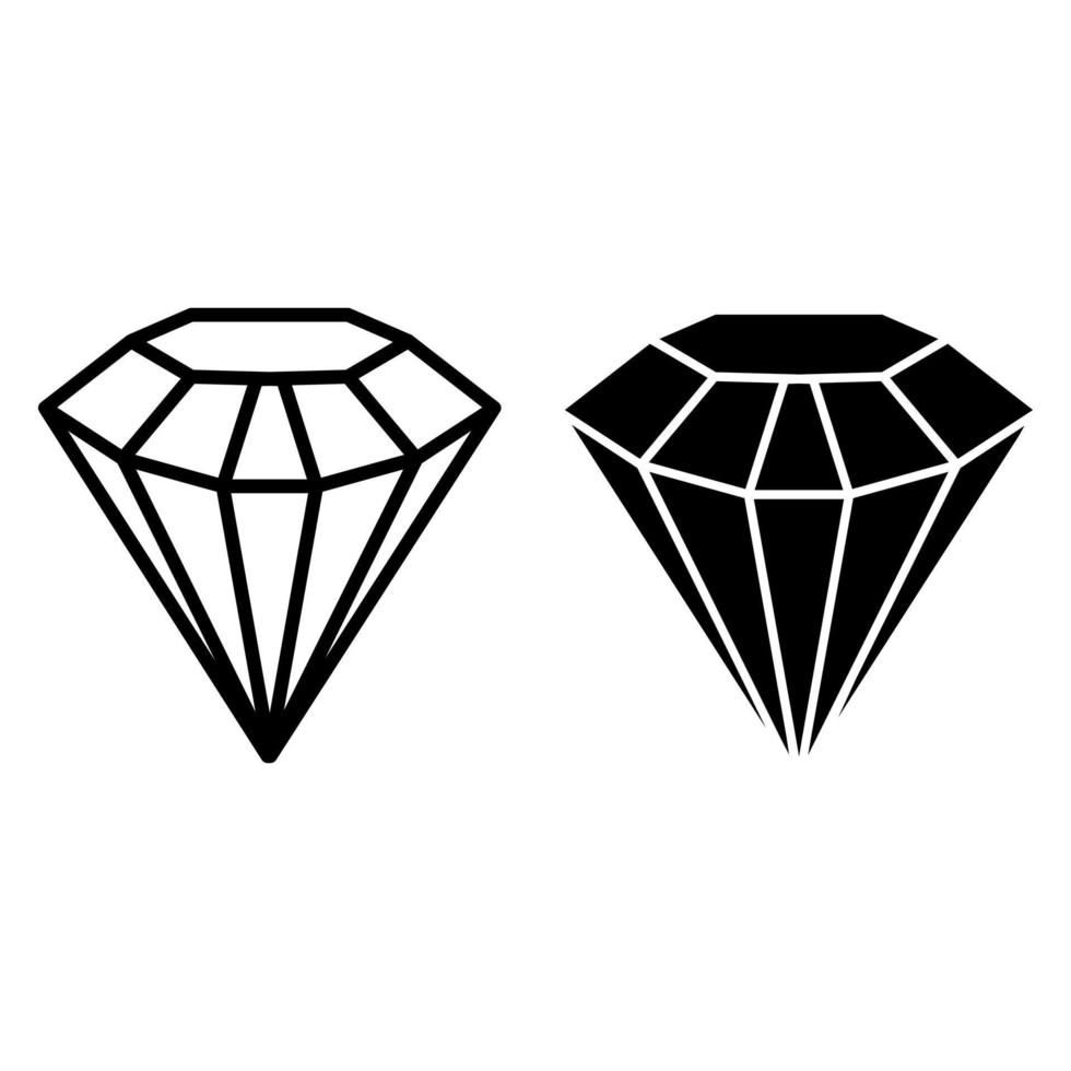 Diamond icons vector set. gemstone illustration sign collection. jewel symbol.