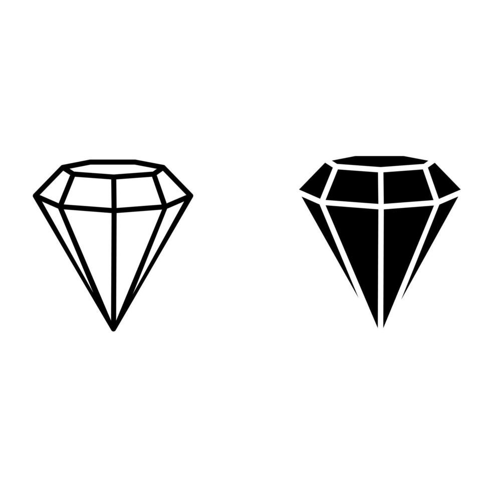 Diamond icons vector set. gemstone illustration sign collection. jewel symbol.