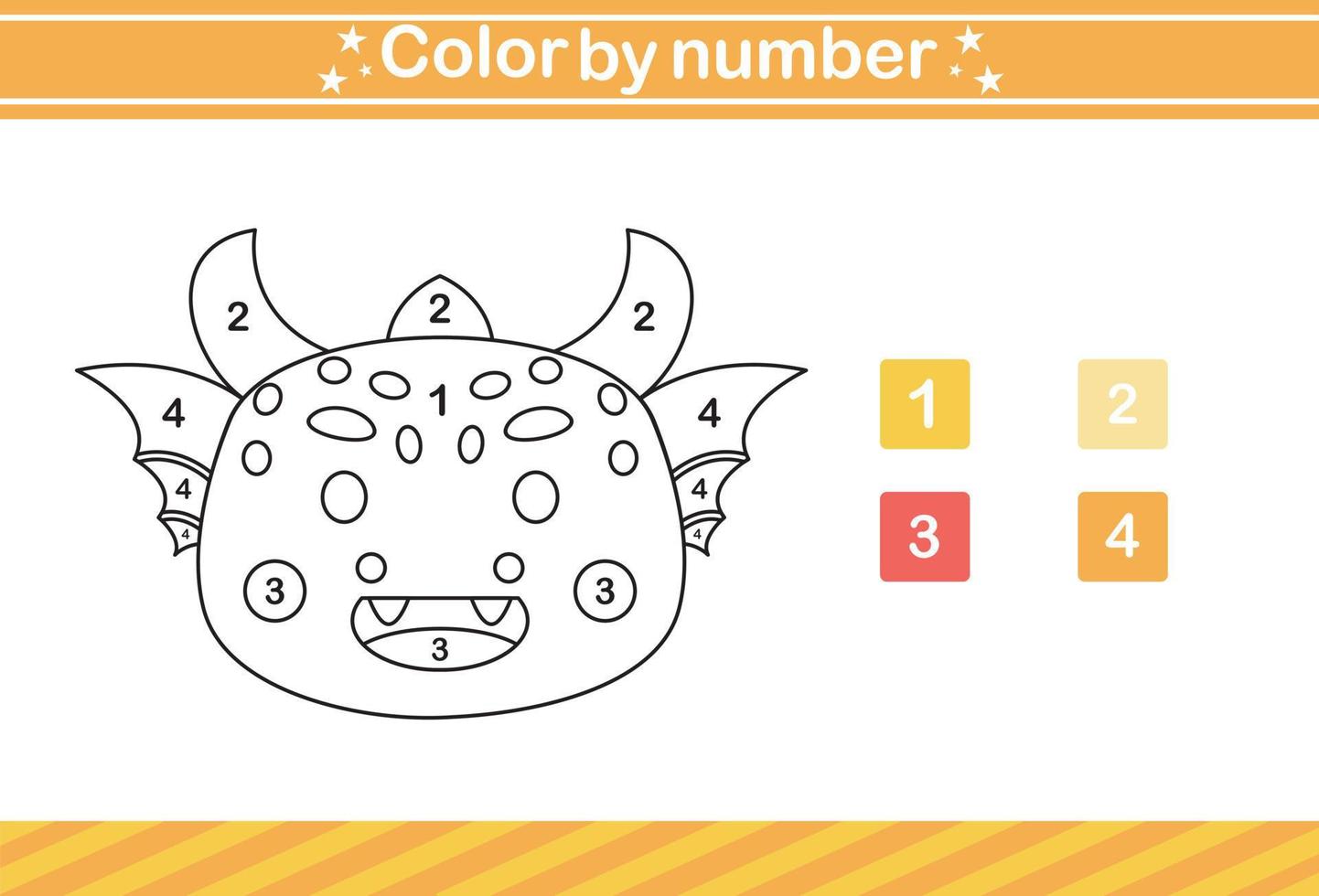 color by number of cute animal.Educational game suitable for kids and preschool vector
