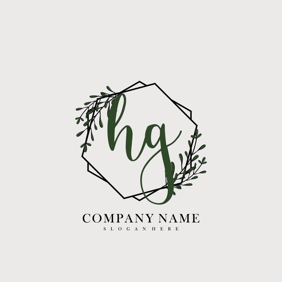 HG Initial beauty floral logo template vector