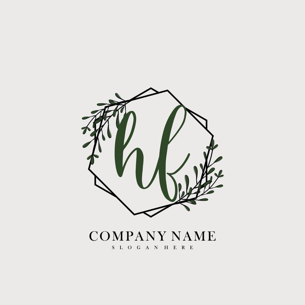HF Initial beauty floral logo template vector