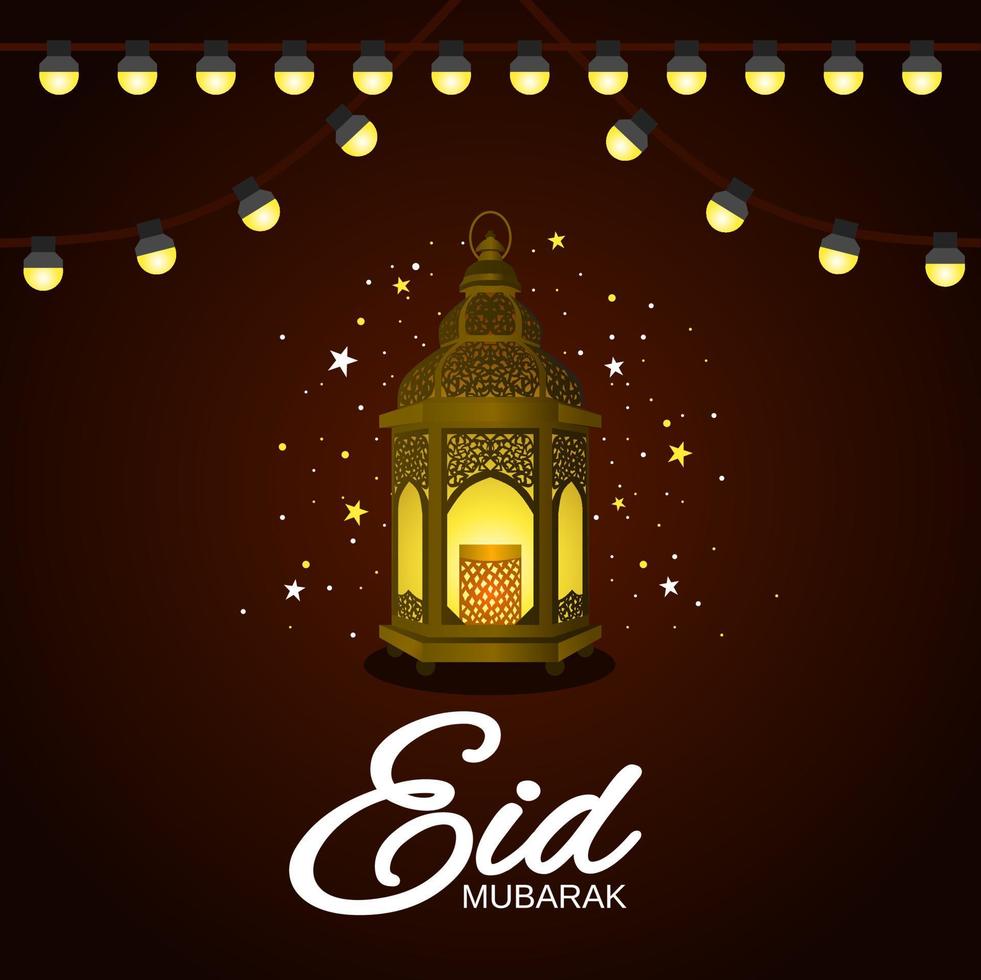 Happy Eid Mubarak template. Vector illustration.