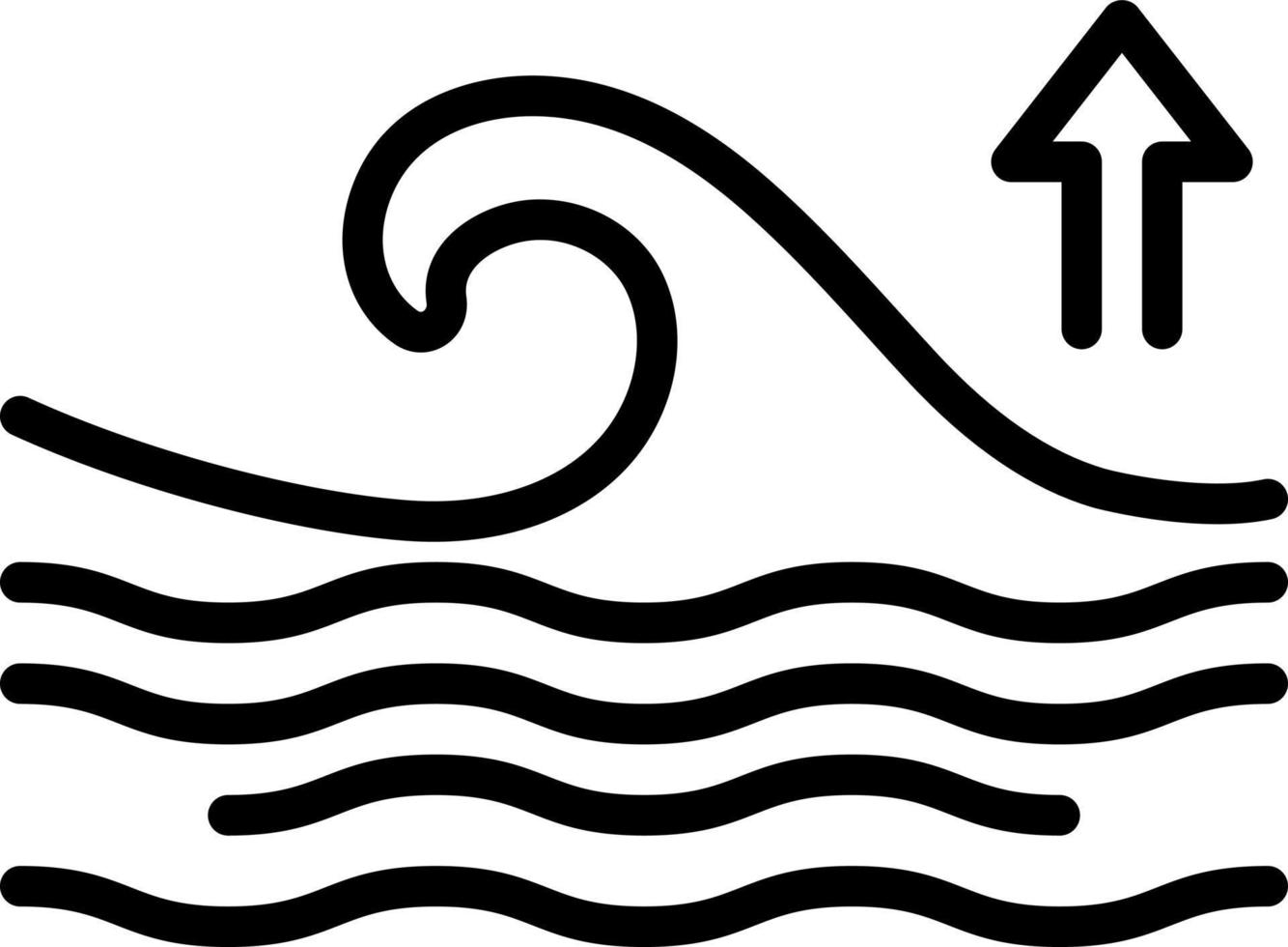 line icon for tide vector
