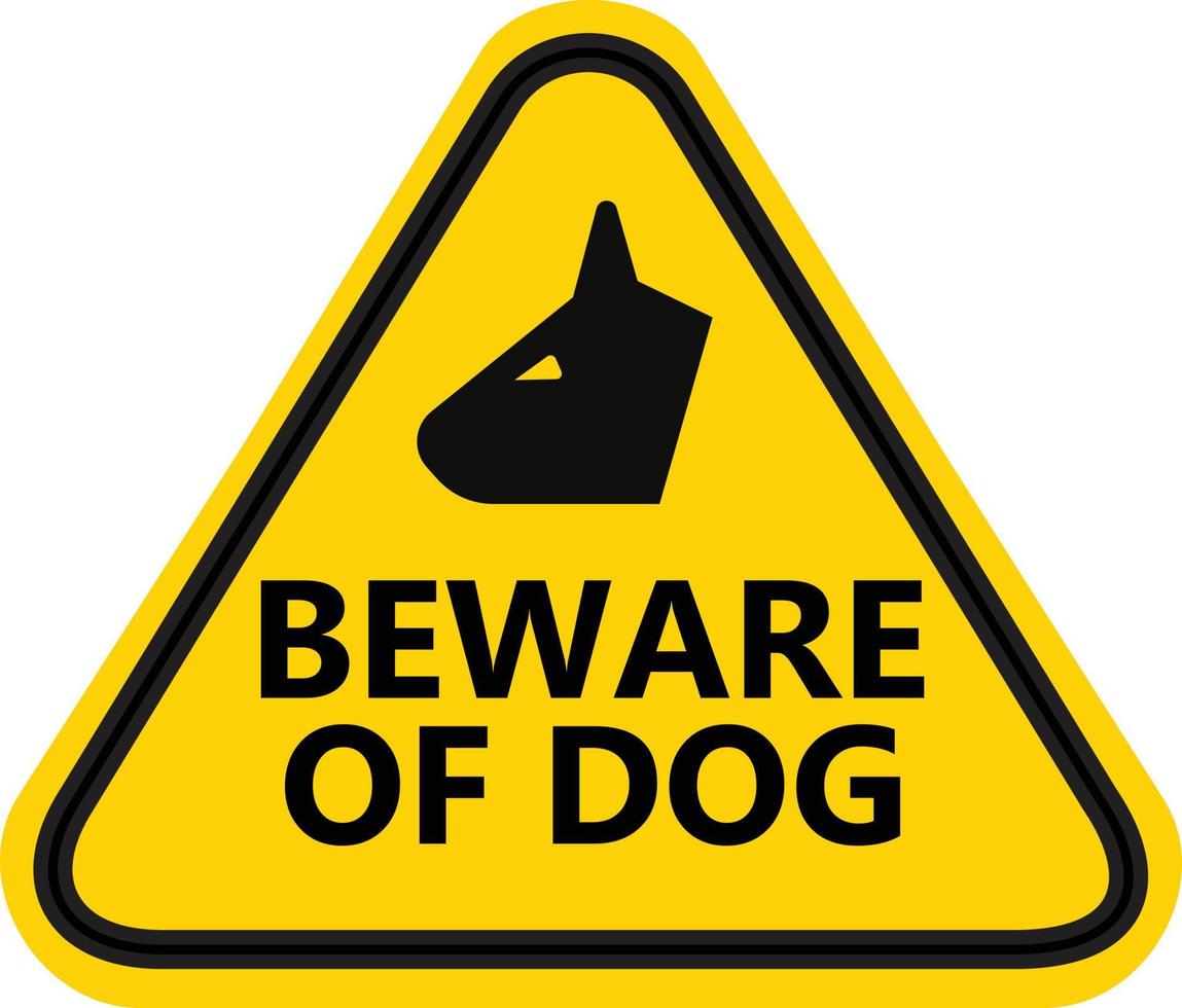 Beware of dog sign. Warning guard dog symbol. flat style. vector