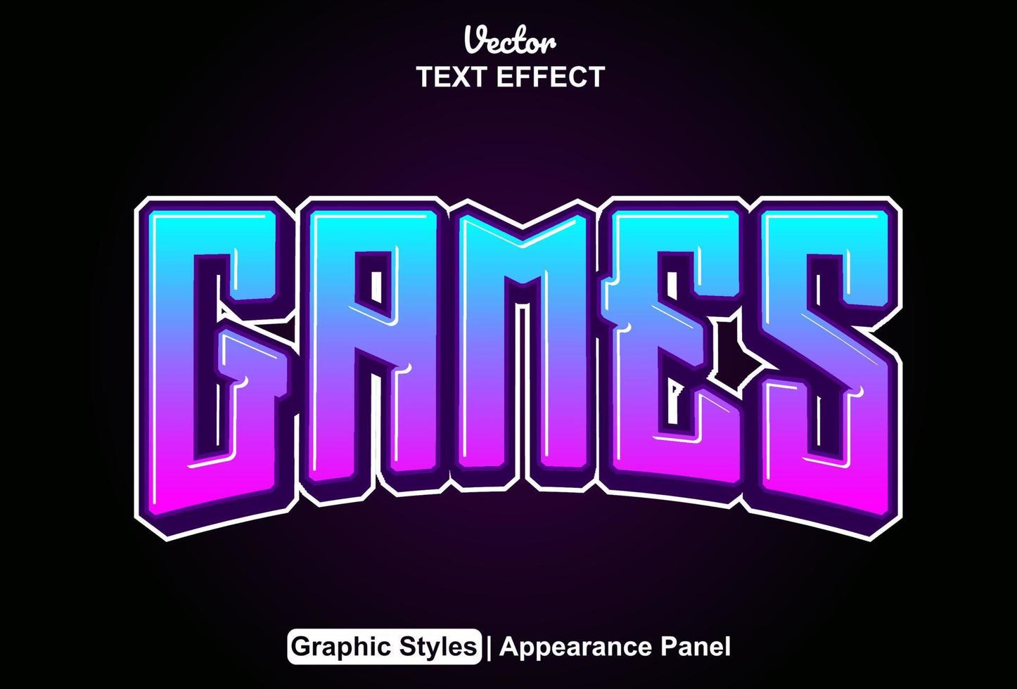 games text effect with blue color graphic style editable. vector