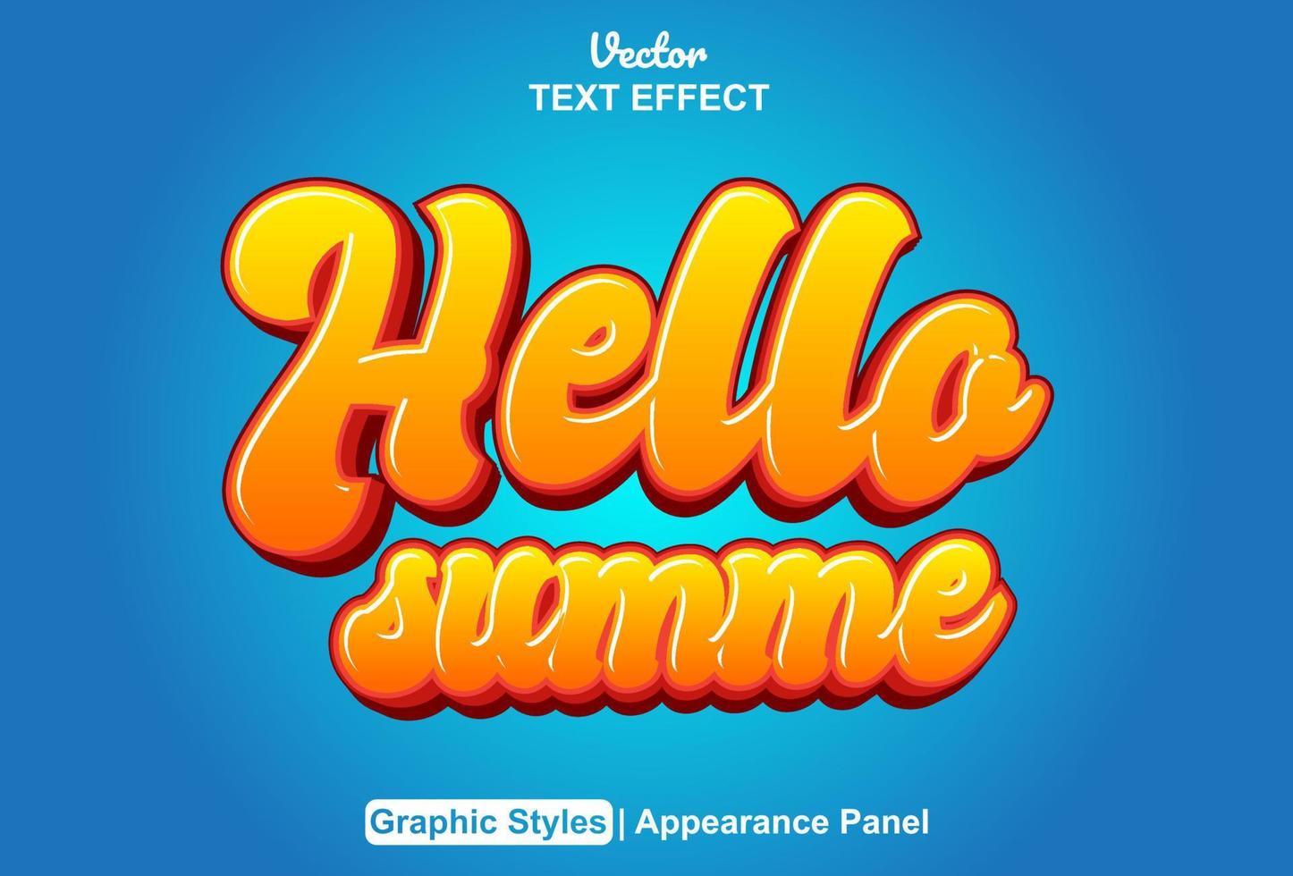 hello text effect with orange graphic style and editable. vector