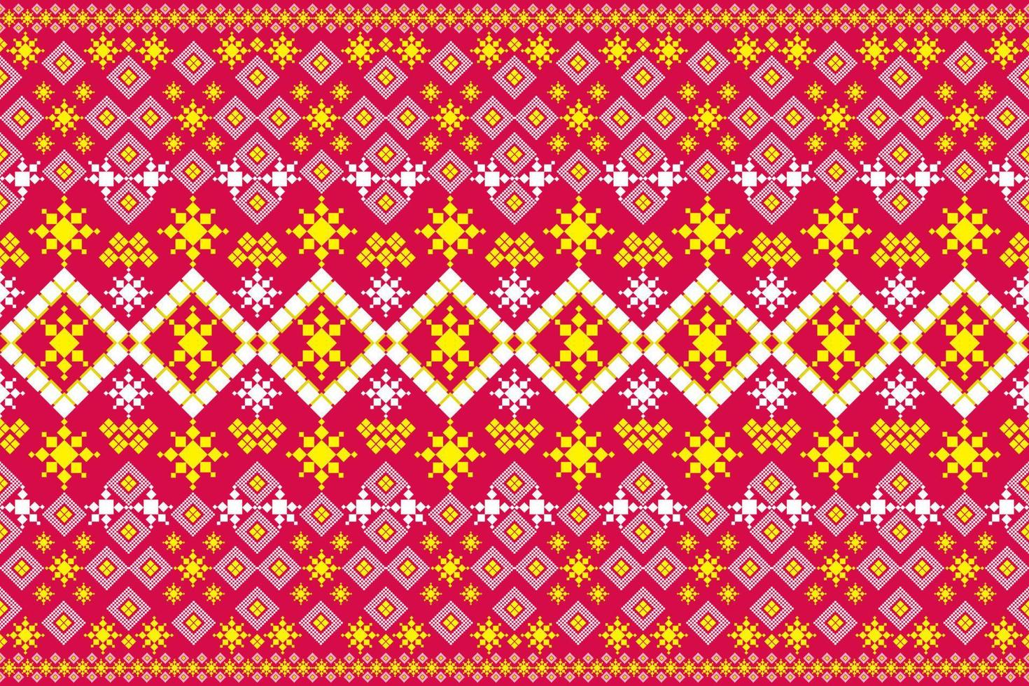 Seamless geometric ethnic asian oriental and tradition pattern design for texture and background. Silk and fabric pattern decoration for carpet, Thai clothing, wrapping and wallpaper vector